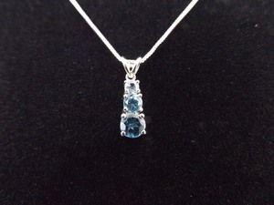 lot 2 image: .925 Sterling Silver Faceted Topaz Crystal Pendant Necklace