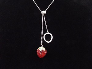 lot 17 image: .925 Sterling Silver Swarovski Elements Strawberry Pendant Necklace