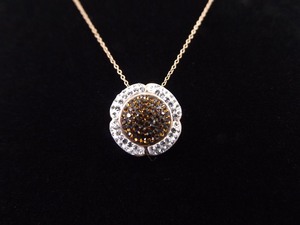 lot 24 image: .925 Sterling Silver Swarovski Elements Rose Gold Vermeil Pendant Necklace