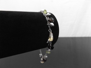 lot 51 image: .925 Sterling Silver Amethyst, Peridot, and Citrine Bracelet