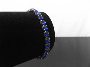 lot 52 image: .925 Sterling Silver Sapphire Crystal Bracelet