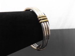 lot 53 image: .925 Sterling Silver Thick 3 Ring Bangle Bracelet