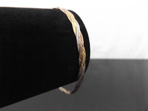 lot 55 image: .925 Sterling Silver Multi Tone Herring Bone Bracelet