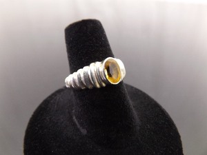 lot 66 image: .925 Sterling Silver Oval Cut Citrine Ring Size 7