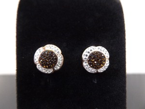 lot 91 image: .925 Sterling Silver&nbspSwarovski Elements Rose Gold Vermeil&nbspPost Earrings