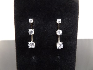 lot 97 image: .925 Sterling Silver Zirconia Crystal Post Earrings