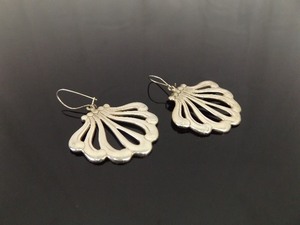lot 100 image: .925 Sterling Silver Fleur Dangle Hook Earrings