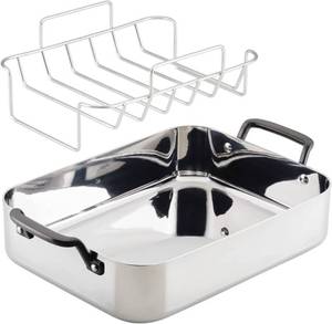Kitchenaid 5-Plu Clad Stainless Steel Roasting Pan with Removable Rack
