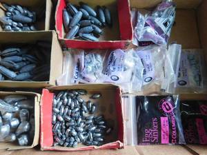 Box of fishing sinkers