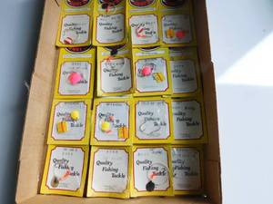 Box of fishing spinners