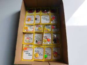 Box of fishing spinners