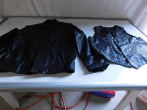Leather jacket and vest