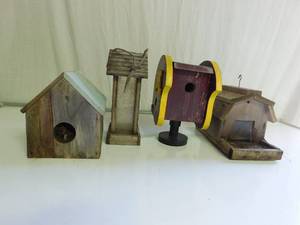 2-Bird houses and 2- Bird feeders