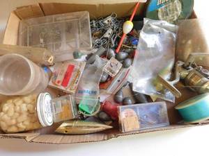 Box of fishing  tackle