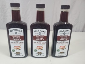 3 New Large Bottles of Watkins Baking Vanilla