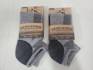 2 New Pair of XL Lightweight Merino Wool Socks
