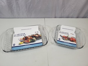 New Anchor Hocking Heritage Basketweave Glass Baking Dishes