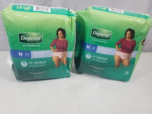 2 New Packages of Depends Fit Flex Maximum Underwear