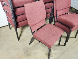 21 Padded Church Chairs with Book Racks - 100% Made in USA