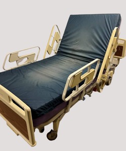 High Quality Hill-Rom Century P1400 Power UpDown HeadKnee Hospital Patient Bed - Side Rails Go Down With Wood Grain Head &amp Foot Boards Includes Free Used High Quality Mattress That Prevents Bed Sores - Good Working Condition