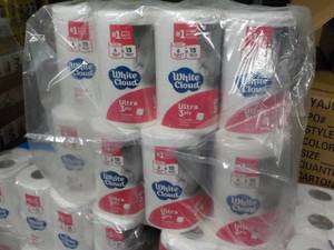 lot 112 image: 48 Rolls White Cloud Ultra 3 Ply To...
