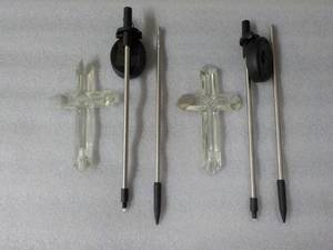 lot 123 image: Set of 2 Solar Cross Garden Stakes...