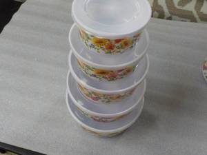 lot 149 image: 10 pc Floral Melamine Bowl Set...