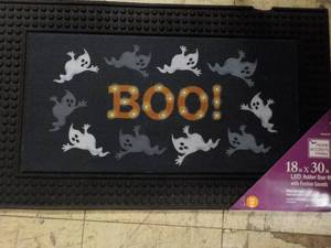 lot 186 image: Boo 18 x 30 LED Rubber Door Mat wi...