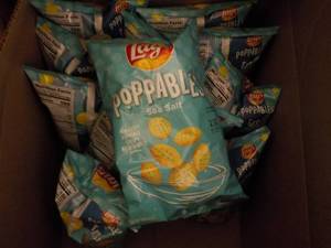lot 308 image: Case of Popable Lays Sea Salt chips...