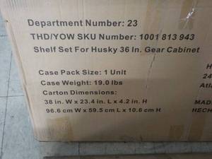 lot 67 image: 2 - 38 x 23 x 4 Metal Husky Shelv...