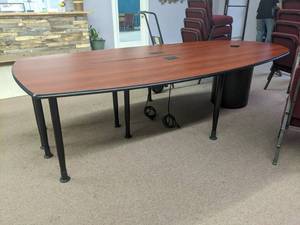 Huge rectangular conference table that splits in half for easy movement