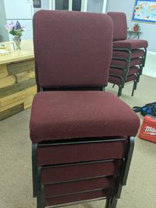 5 Stacking padded banquet or event chairs