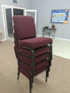 5 Stacking padded banquet or event chairs
