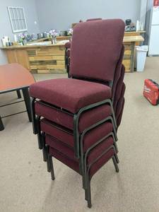 5 Stacking padded banquet or event chairs