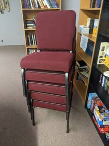 5 Stacking padded banquet or event chairs
