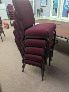 5 Stacking padded banquet or event chairs