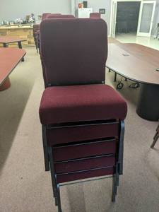 5 Stacking padded banquet or event chairs