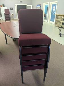 5 Stacking padded banquet or event chairs