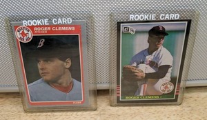1985 Fleer &amp Donruss Roger Clemens Rookie Baseball Card Red Sox MLB #155 #273 X