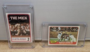 1965 Topps Mickey Mantle Baseball Card New York Yankees HOF MLB #134 1986 B. Dalton Mickey Mantle New York Yankees MLB Paperback Promo Card X