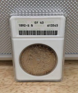 1892-S Morgan Silver Dollar Graded Coin ANACS EF 40 X