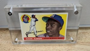 1955 Topps Hank Aaron Baseball Card Milwaukee Braves HOF MLB #47 X