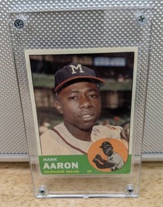 1963 Topps Hank Aaron Baseball Card Milwaukee Braves HOF MLB #390 X