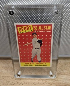 1958 Topps Mickey Mantle Baseball Card New York Yankees HOF MLB #487 X