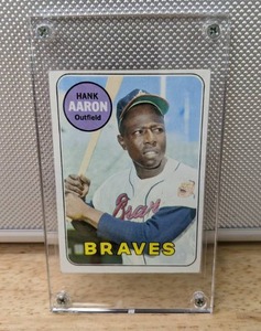 1969 Topps Hank Aaron Baseball Card Atlanta Braves HOF MLB #100 X