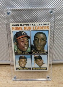 1964 Topps Hank Aaron Milwaukee Braves Willie McCovey Willie Mays Orlando Cepeda San Francisco Giants Baseball Card HOF MLB #9 X