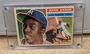 1956 Topps Hank Aaron Baseball Card Milwaukee Braves HOF MLB #31 X