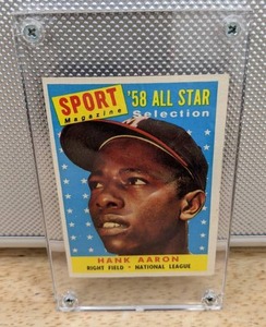 1958 Topps Hank Aaron Baseball Card Milwaukee Braves HOF MLB #488 X