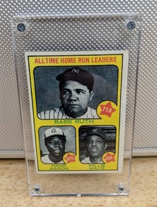 1973 Topps Hank Aaron Babe Ruth Willie Mays Baseball Card All Time Home Run Leaders HOF MLB #1 X