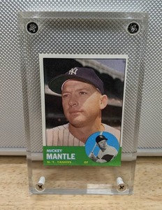 1963 Topps Mickey Mantle Baseball Card New York Yankees HOF MLB #200 X